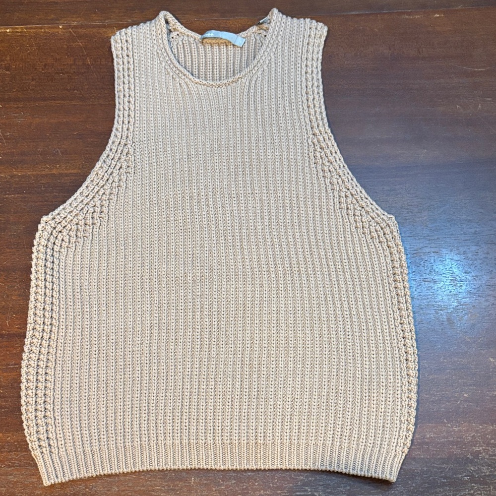 Vince Taupe Knit Sleeveless Top